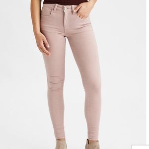 Mauvey pink American eagle jeggings